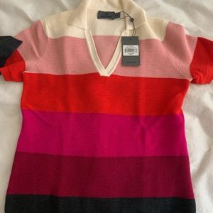 Gfore striped Johnny collar sweater top small